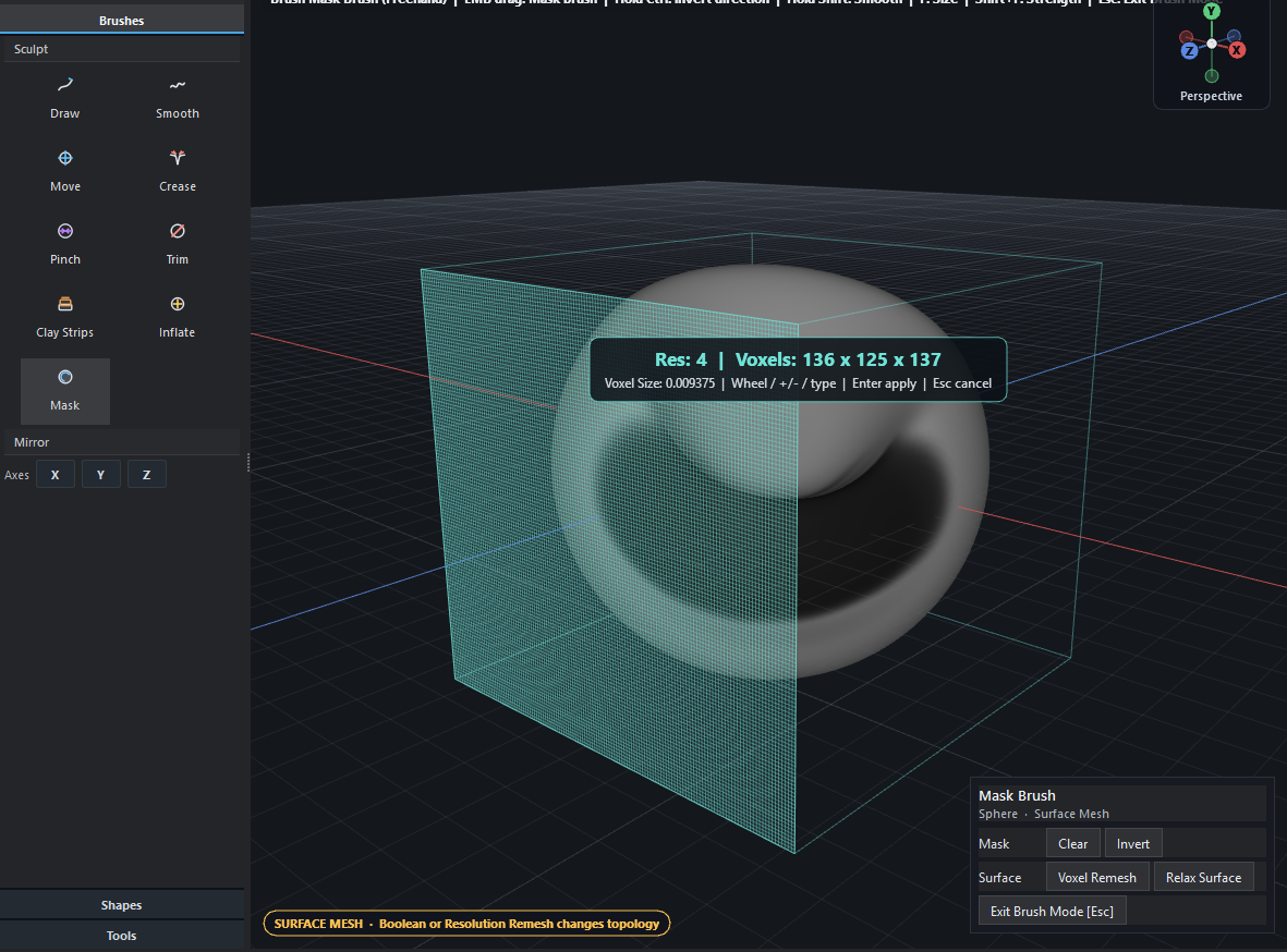 Mask Brush and Voxel remesh