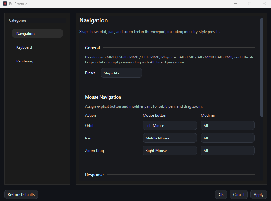 User Preferences